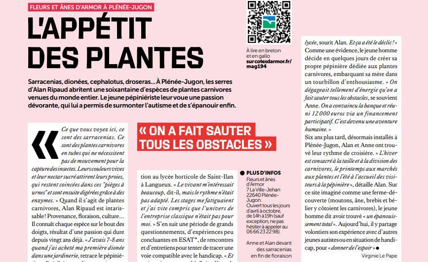 L'appétit des plantes (Côtes d'Armor magazine)