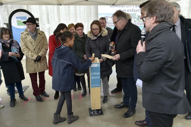 Pose de la première pierre au collège Racine de Saint-Brieuc