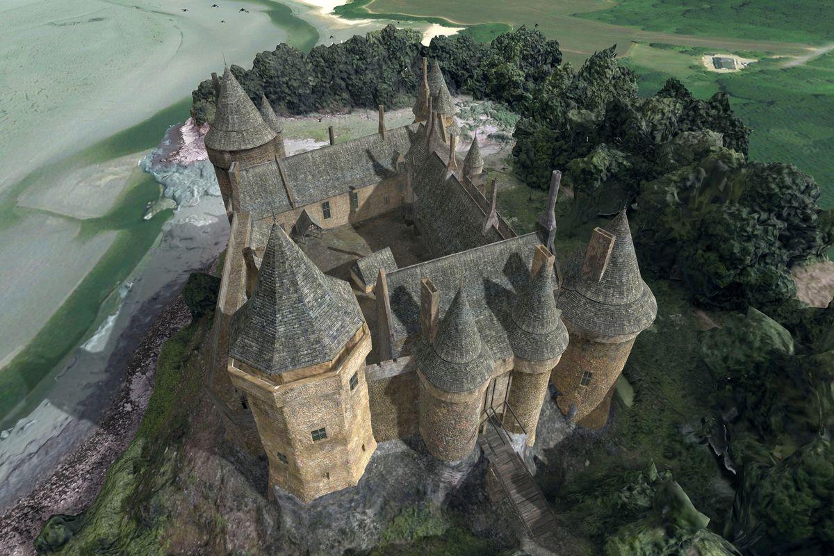 Le château au XIVe siècle en réalité augmentée à découvrir dans la future application en cours d'élaboration (Photo Inrap et DPN).