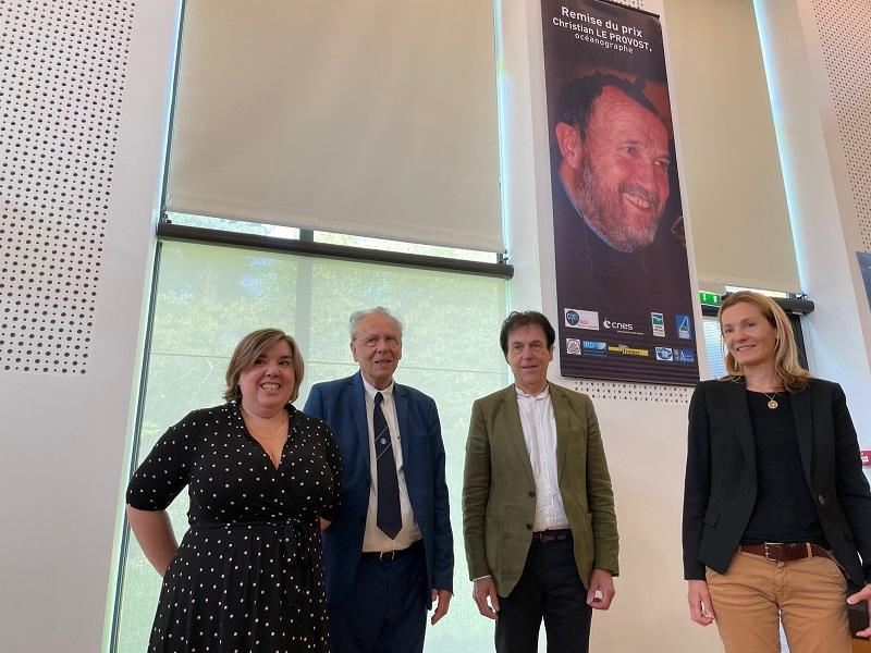 Camille Lique, océanographe, lauréate 2021 du Prix Christian Le Provost, Jean-Claude Duplessy, membre de l'Académie des Sciences, Christian Coail, président du Département des Côtes d'Armor, Sophie Bonnet, océanographe, lauréate 2019 du Prix Christian Le Provost