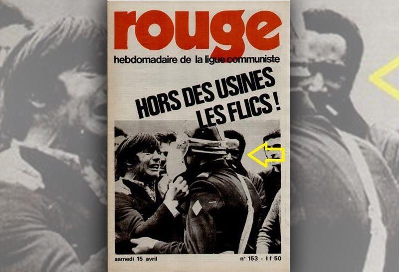 Si cette photo emblématique a fait le tour du monde, en arrière-plan, Edouard Renard était là, lui aussi (couverture de l'hebdomadaire de la Ligue communiste, 15 avril 1972).