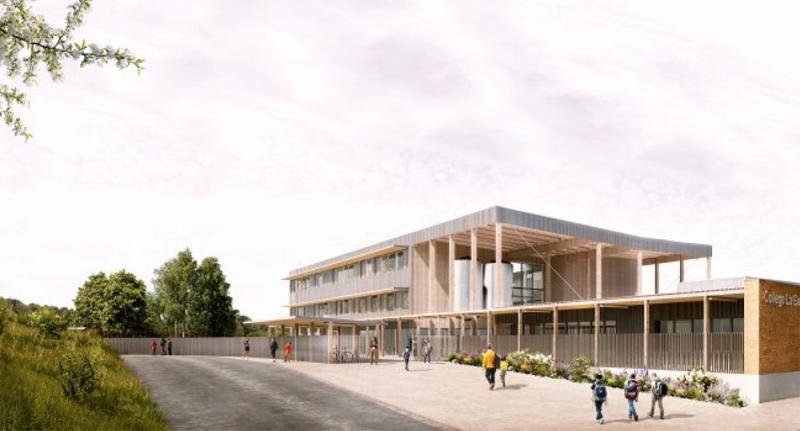 Esquisse du futur collège La Gautrais de Plouasne par NUNC Architectes Esquisse du futur collège La Gautrais de Plouasne par NUNC Architectes