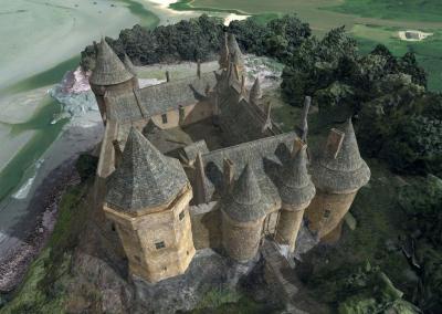 Le château au XIVe siècle en réalité augmentée à découvrir dans la future application en cours d'élaboration (Photo Inrap et DPN).