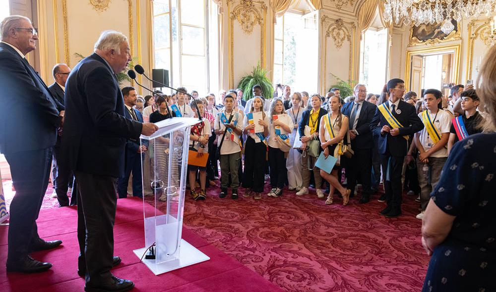 Le déjeuner est précédé d’un discours du Président du Sénat, Gérard Larcher.  Crédit : Sénat - DR